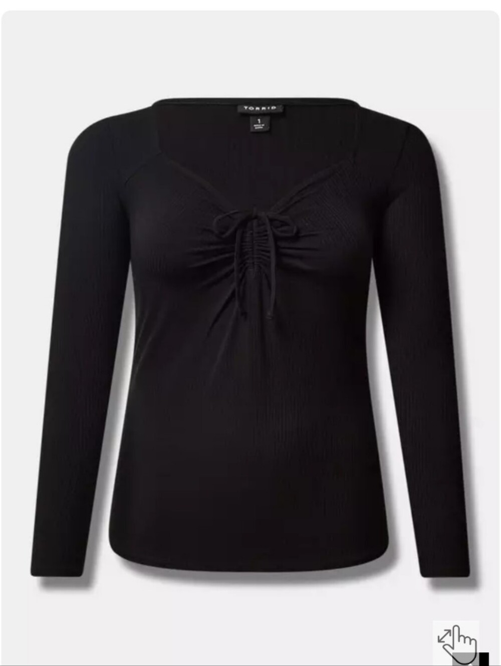 Torrid Everyday Rib Sweetheart Tie Front Keyhole Top